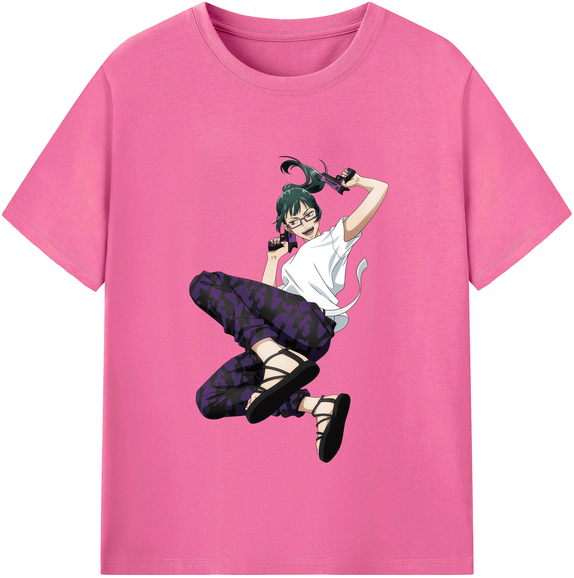 （画像用） 呪術廻戦 Jujutsu Kaisen レディースカジュアルプリントTシャツ（綿100％）
